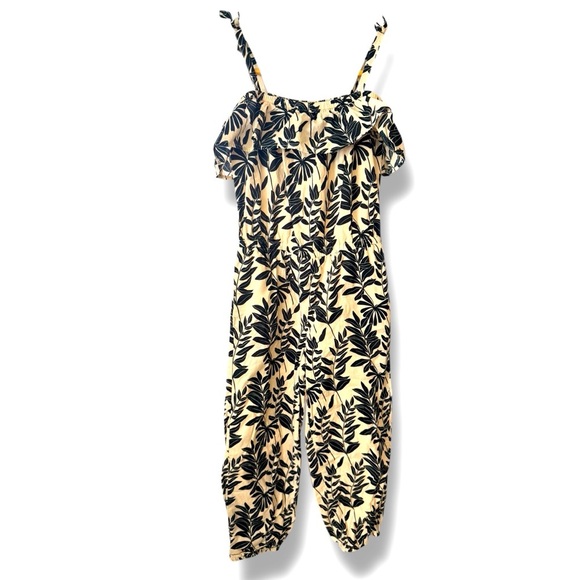 Janie & Jack Sz 8 Palm Floral Jumpsuit SZ 8 - Picture 1 of 11